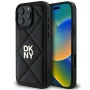 DKNY DKHCP16LPQDSLK Quilted Stack Logo iPhone 16 Pro Maciņš Melns