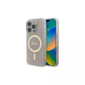 Guess GUHMP16XH4STP Cietais vāciņš Apple iPhone 16 Pro Max 6,9 inch rozā IML 4G MagSafe