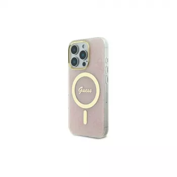 Guess GUHMP16XH4STP Cietais vāciņš Apple iPhone 16 Pro Max 6,9 inch rozā IML 4G MagSafe