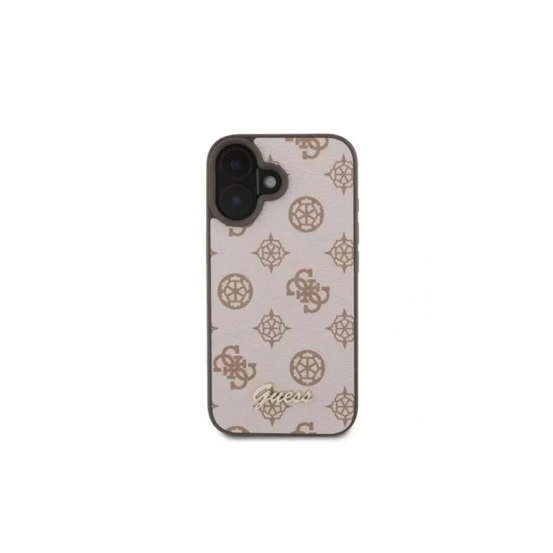 Guess Peony Script MagSafe Maciņš iPhone 16 (Brūns)