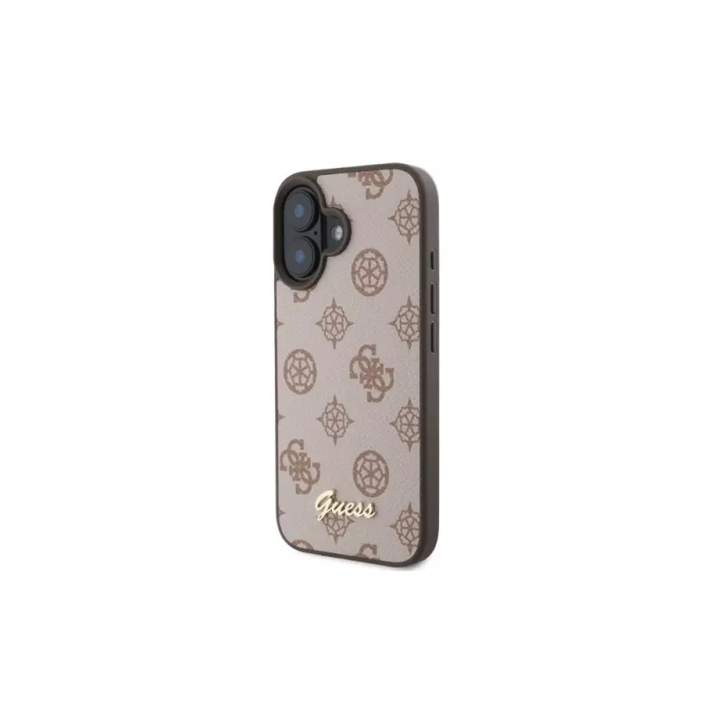 Guess Peony Script MagSafe Maciņš iPhone 16 (Brūns)
