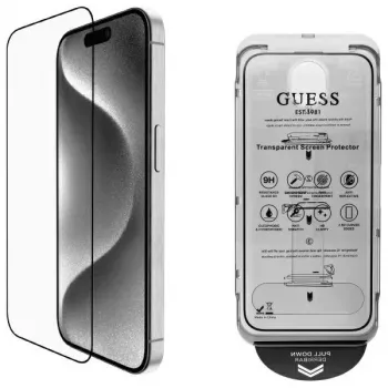 Guess GUTGP16SBOKGCIT iPhone 16 6,1 collu ekrāna aizsargs 2.5D Outline - Rūdīts stikls