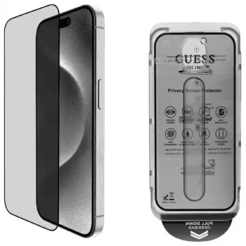 Guess GUTGP16LBOKGCIP iPhone 16 Pro 6,3 collu ekrāna aizsargs Privātums 2.5D Outline - Rūdīts stikls
