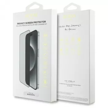 Guess GUTGP16LBOKGCIP iPhone 16 Pro 6,3 collu ekrāna aizsargs Privātums 2.5D Outline - Rūdīts stikls