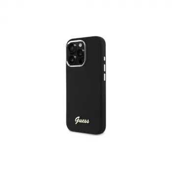 Guess GUHCP16XSMBSLK iPhone 16 Pro Max 6.9 Black Hardcase Silicone Script Metal Logo & Frame