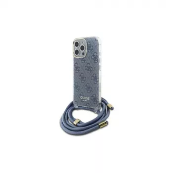 Guess GUHCP16LHC4SEB iPhone 16 Pro 6,3 inch Blue Hardcase Crossbody Cord 4G Print