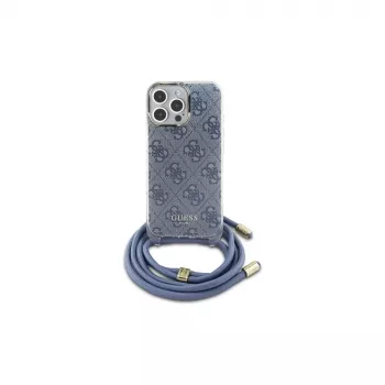 Guess GUHCP16LHC4SEB iPhone 16 Pro 6,3 inch Blue Hardcase Crossbody Cord 4G Print