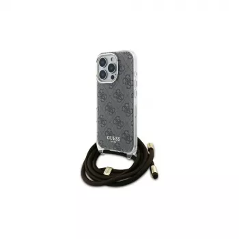 Guess GUHCP16XHC4SEW Cietais Maciņš Apple iPhone 16 Pro Max 6,9 inch Brūns Crossbody Siksniņa 4G Print