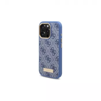 Guess GUHMP16LU4GPRB iPhone 16 Pro 6,3 inch Blue Hardcase 4G Logo Plate MagSafe