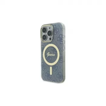 Guess GUHMP16LH4STB Hardcase Apple iPhone 16 Pro 6,3 inch Blue IML 4G MagSafe