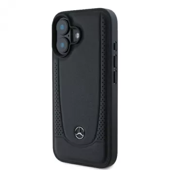 Mercedes-Benz MEHCP16SARMBK Hardcase Leather Urban iPhone 16 6,1 inch Melns