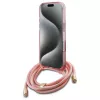 Guess GUHMP16SHCTSGNSP iPhone 16 6,1 inch Pink Hardcase Crossbody Cord Script MagSafe