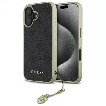 Guess GUHCP16MGF4GGR Hardcase iPhone 16 Plus 6.7 Melns 4G Charms Collection