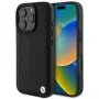 BMW Hot Stamp Leather Hard Case iPhone 16 Pro 6,3 inch Melns