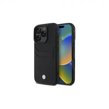 BMW Signature Leather Hardcase with Cardslot for Apple iPhone 16 Pro Max 6,9 inch Black