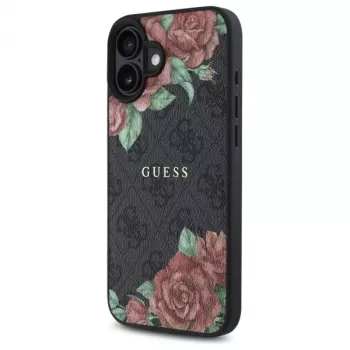 Guess GUHMP16SP4ROPEMCK Hardcase Apple iPhone 16 6,1 inch Black 4G Flowers Print MagSafe
