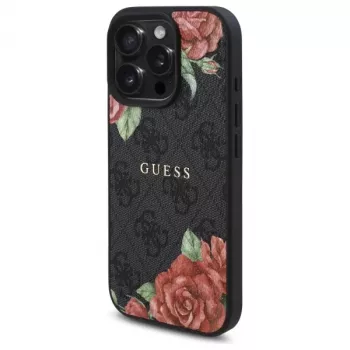 Guess GUHMP16XP4ROPEMCK iPhone 16 Pro Max 6,9 inch Black Hardcase 4G Flowers Print MagSafe