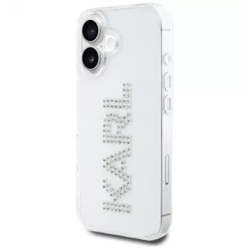 KARL LAGERFELD IML Rhinestones Logo Back Cover for Apple iPhone 16 - Caurspīdīgs