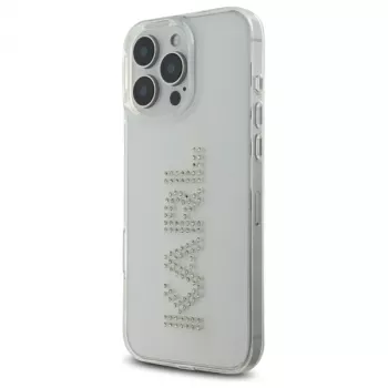Karl Lagerfeld KLHCP16XHKLSTDCT Cietais Vāciņš iPhone 16 Pro Max 6,9 collu Caurspīdīgs ar Strass Logotipu