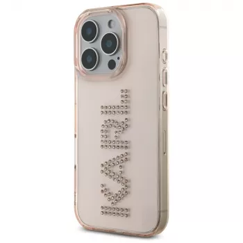 KARL LAGERFELD IML Rhinestones Logo Maciņš iPhone 16 Pro Rozā