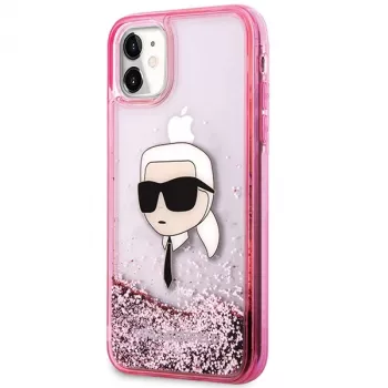 Karl Lagerfeld KLHCN61LNKHCP Hardcase iPhone 11/XR, Rozā, Glitter Karl Head
