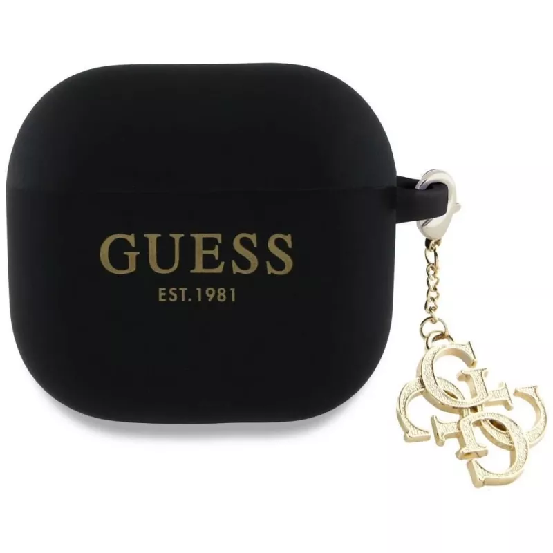 Guess Silicone 4G Charm Case for AirPods 4 - Black