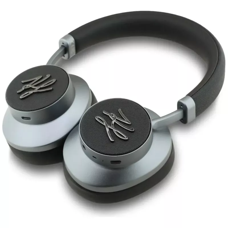 KARL LAGERFELD Grained Initials Bluetooth ANC Over-Ear Headphones Black