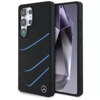 MERCEDES-BENZ Silicone Contrasted Curves MagSafe Case for Samsung Galaxy S25 Ultra Black