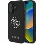 Guess Grained Big 4G Logo Small Classic Logo Case iPhone 16 (Melns)