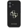 Guess Grained Big 4G Logo Small Classic Logo Case iPhone 16 (Melns)