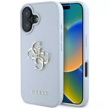 Guess Grained Big 4G Logo Small Classic Logo Back Cover Apple iPhone 16 - Zils