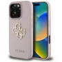 Guess Grained Big 4G Logo Small Classic Logo Back Cover for Apple iPhone 16 Pro (Rozā)