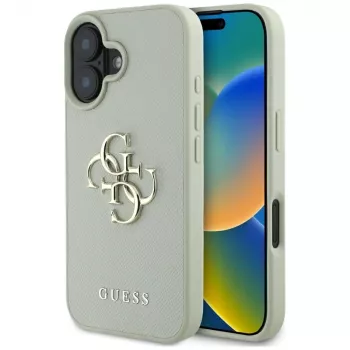Guess Grained Big 4G Logo Small Classic Back Cover iPhone 16 – Green