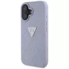 Guess Hot Stamp 4G Pattern Triangle Metal Logo Maciņš iPhone 16 (Purple)