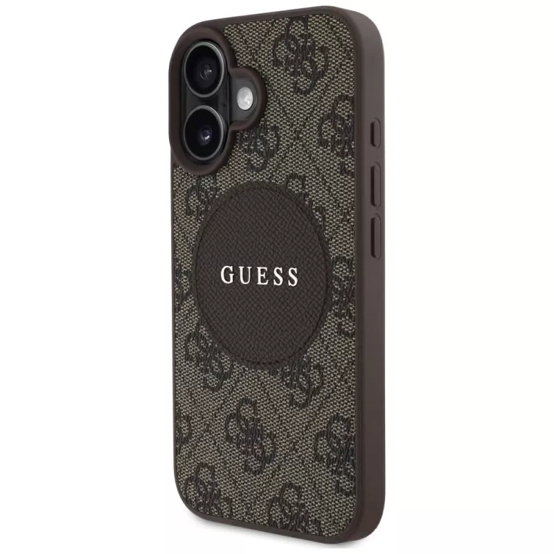 Guess 4G Circle Classic Logo MacCase iPhone 16, Brūna