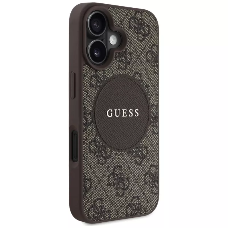 Guess 4G Circle Classic Logo MacCase iPhone 16, Brūna
