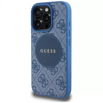 Guess 4G Circle Classic Logo MacSafe Macītis iPhone 16 Pro Zils
