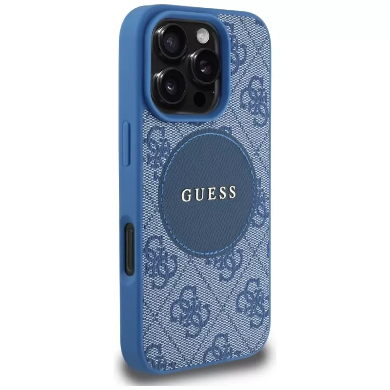 Guess 4G Circle Classic Logo MacSafe Macītis iPhone 16 Pro Zils