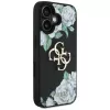 Guess Grained Roses Big 4G Logo Case for Apple iPhone 16, Black
