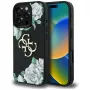 Guess Grained Roses Big 4G Logo Case for Apple iPhone 16 Pro, Black