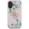 Guess Grained Roses Big 4G Logo Case Apple iPhone 16 – Rozā