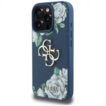 Guess Grained Roses Big 4G Logo Back Cover Case Apple iPhone 16 Pro - Zils