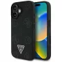 Guess Grained Hot Stamp Peony Triangle Logo MacSafe Macītis iPhone 16 (Melns)