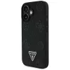 Guess Grained Hot Stamp Peony Triangle Logo MacSafe Macītis iPhone 16 (Melns)