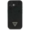 Guess Grained Hot Stamp Peony Triangle Logo MacSafe Macītis iPhone 16 (Melns)