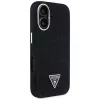 Guess Denim Triangle Logo MagSafe Maciņš iPhone 16 Melns