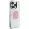 Guess IML Metal Colored Circle Classic Logo MacSafe Macīgs iPhone 16 Pro (Rozā)