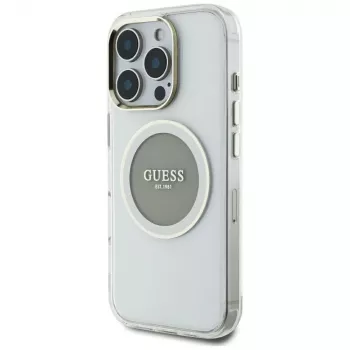 Guess IML Metal Colored Circle Classic Logo MacCase iPhone 16 Pro Max (Grey)