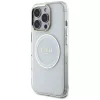 Guess IML Metal Colored Circle Classic Logo MacSafe Macītis iPhone 16 Pro (Balts)