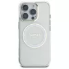 Guess IML Metal Colored Circle Classic Logo MacSafe Macītis iPhone 16 Pro (Balts)